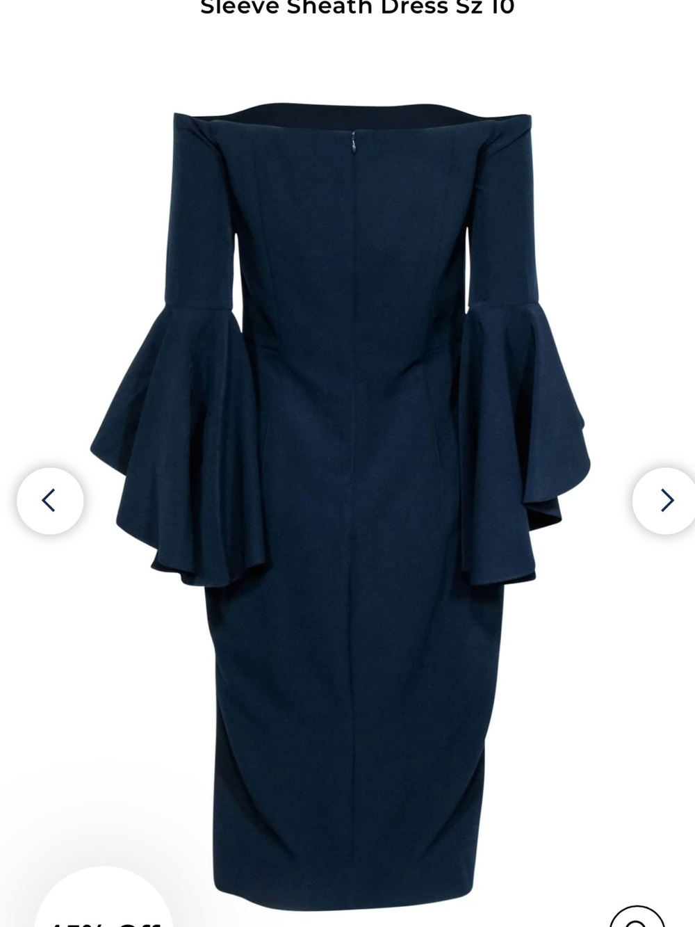 Nwot -Unworn  Milly  navy off -the. shoulder  ruffle sleeve sheath dress